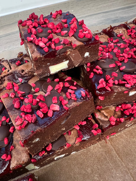 Dark Chocolate Raspberry Brownie - Pick your own - 6 for £15.50